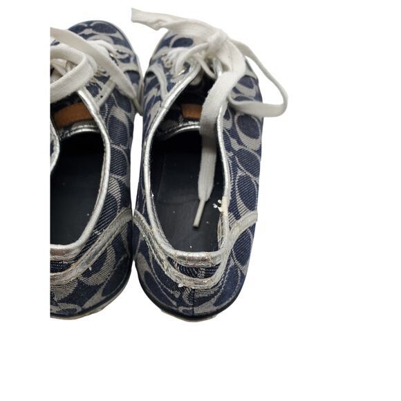 Coach Dee Sneaker Black‎ Signature Logo Lace Up Casual Lace Up Shoes 7.5B - Picture 5 of 9